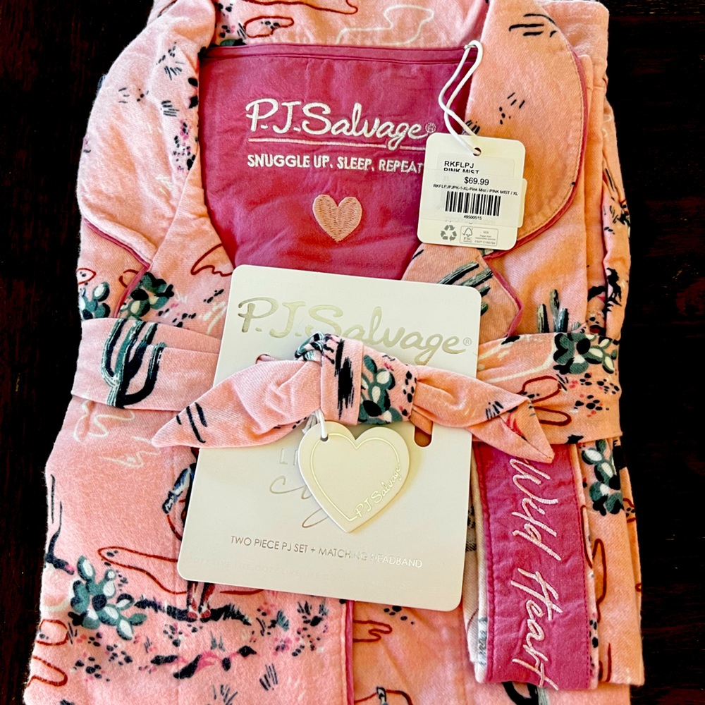 P.J. Salvage flannel pajama set for women. Size XL